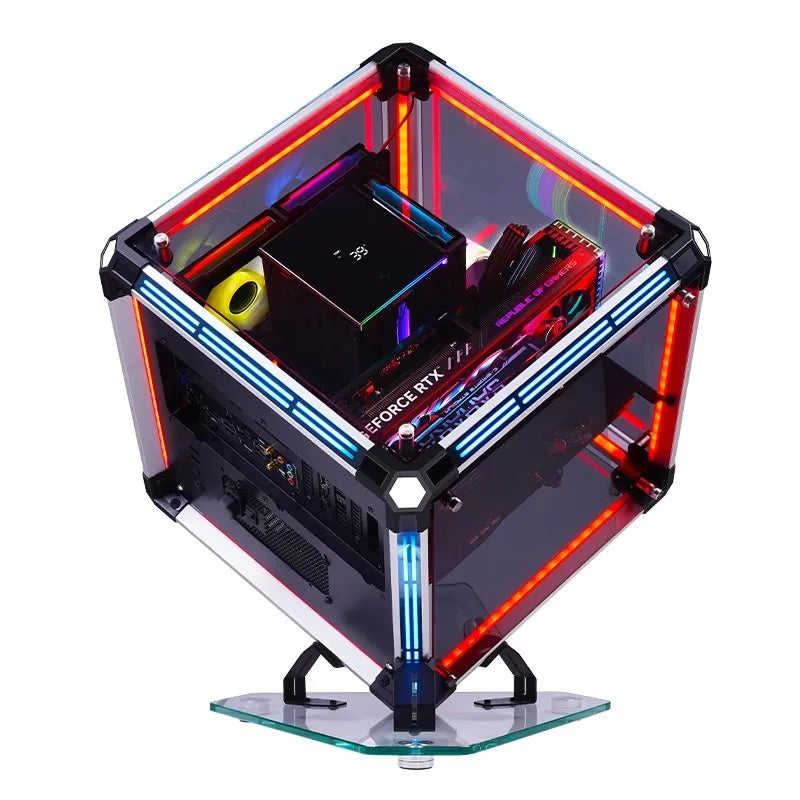Boîtier PC Transparent RGB – Design Rubik’s Cube