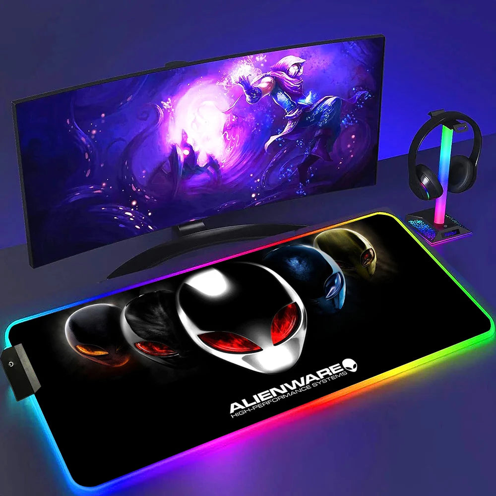 Tapis de Souris RGB Alienware Gaming XL Noir Lumineux