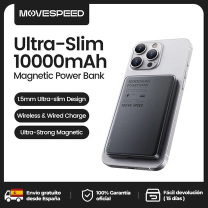 Batterie Externe Magnétique MOVESPEED S10 10000mAh Charge Rapide Sans Fil