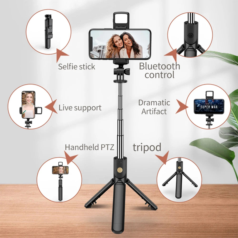 Trépied Selfie Sans Fil pour Smartphone avec Télécommande Bluetooth