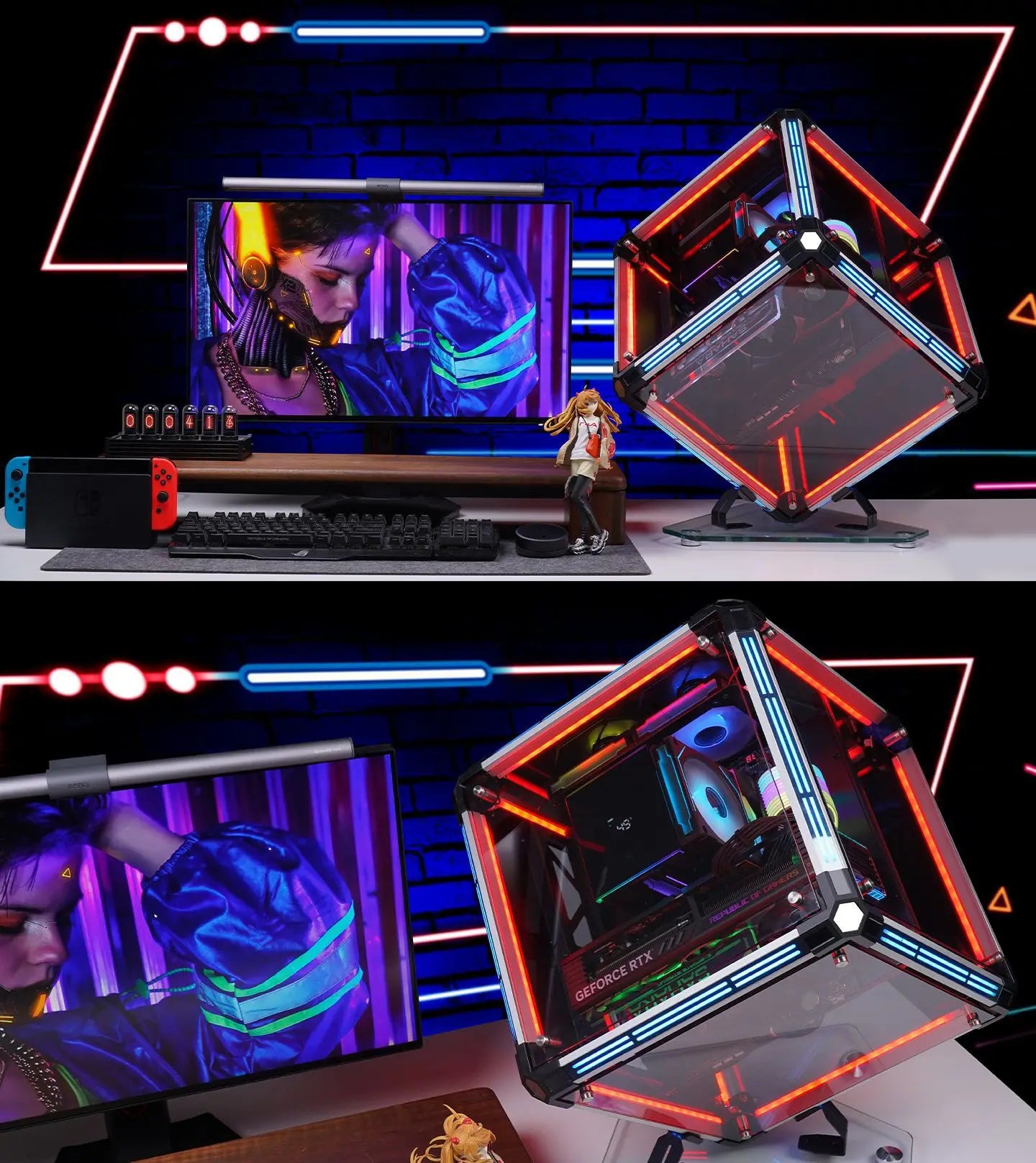 Boîtier PC Transparent RGB – Design Rubik’s Cube