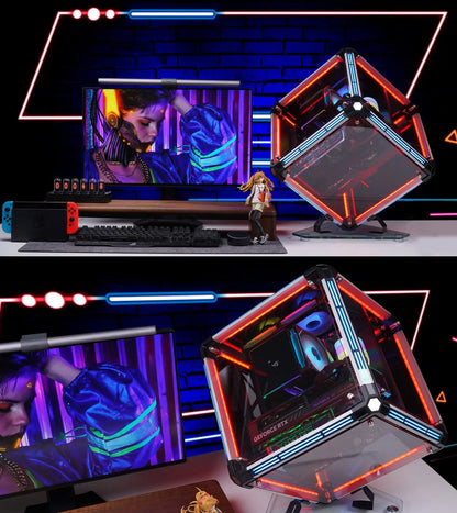 Boîtier PC Transparent RGB – Design Rubik’s Cube