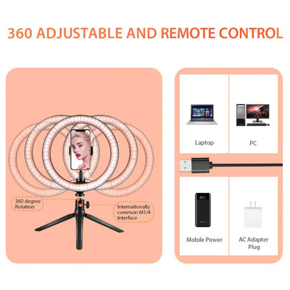 Anneau LED Selfie avec Trépied et Support Téléphone