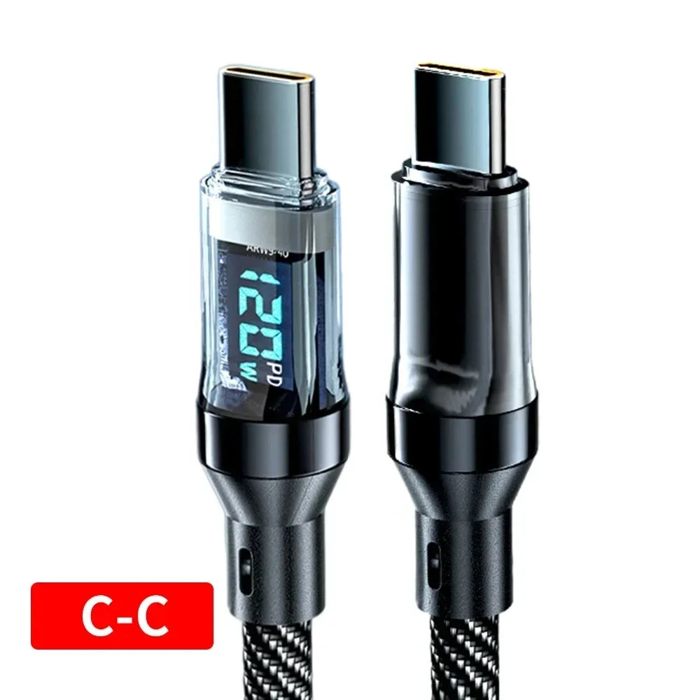 Câble USB-C 120W avec Affichage Numérique