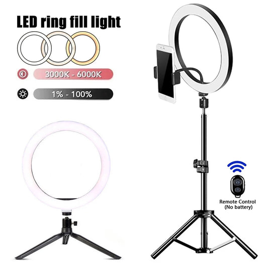 Anneau LED Selfie avec Trépied et Support Téléphone
