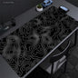 Tapis de Bureau XXL Noir & Blanc Design Abstrait