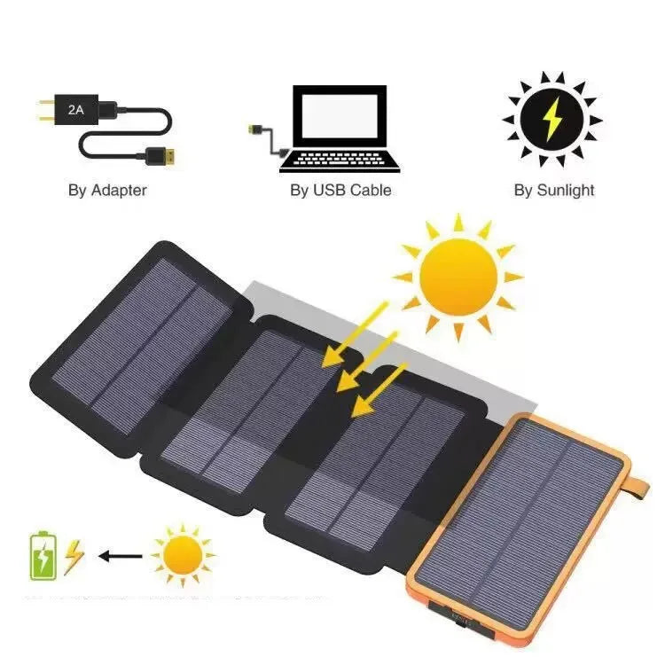 Batterie Externe rechargeable avec le soleil 50000mAh Haute Capacité Charge Rapide
