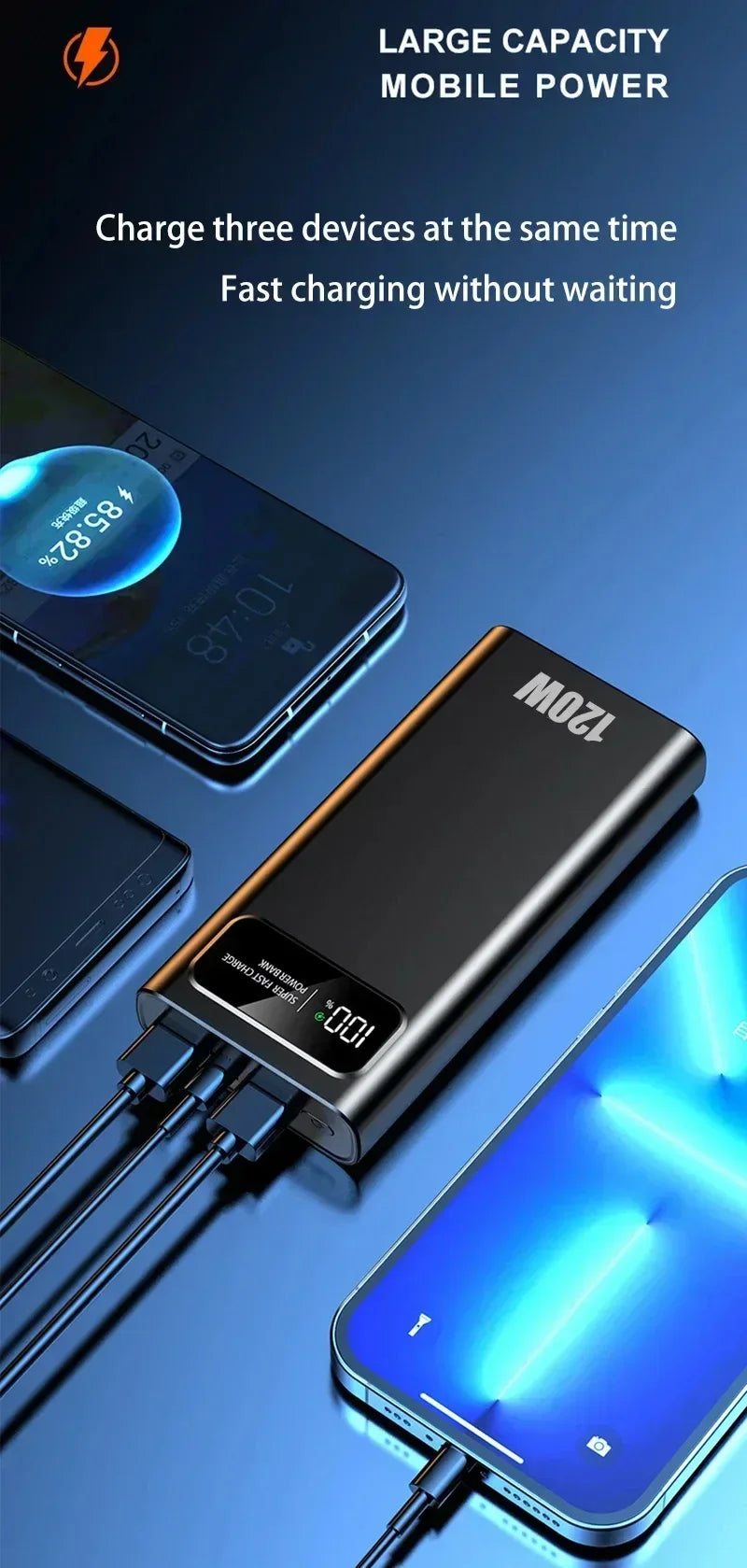 Batterie externe Haute Capacité 200000mAh Charge Rapide 120W