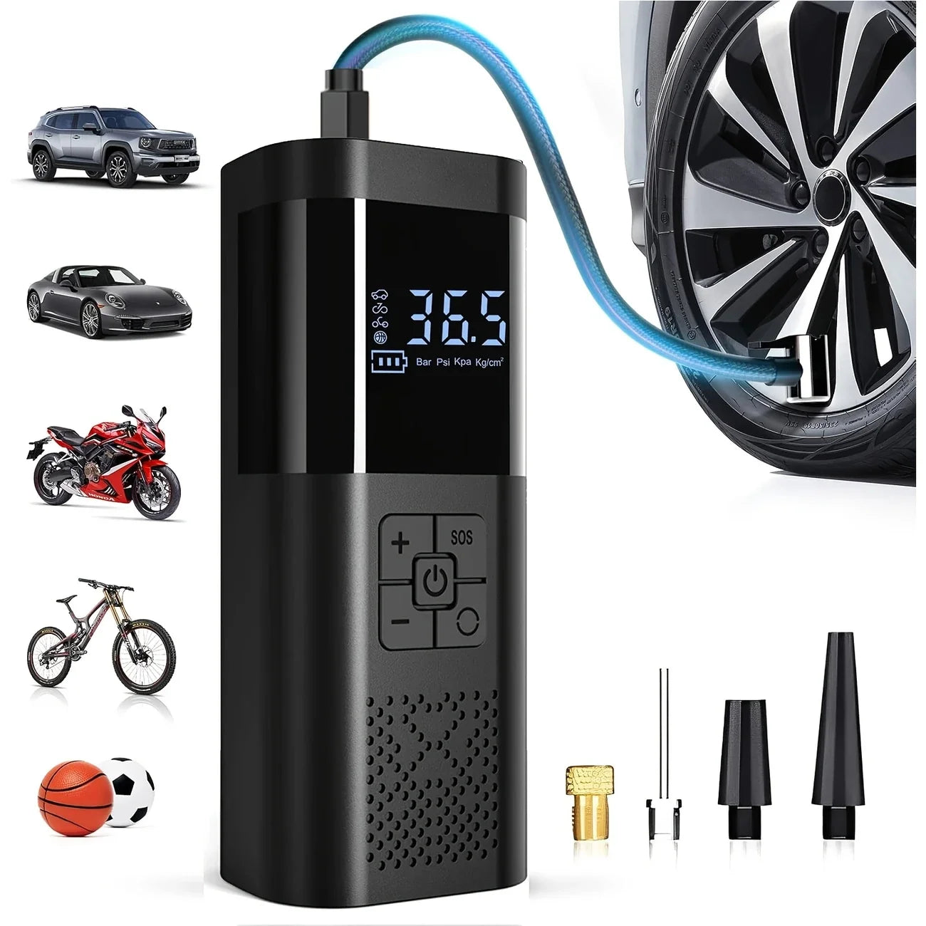 Compresseur d’Air pour pneu voiture Portable 150 PSI Sans Fil