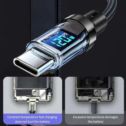 Câble USB-C 120W avec Affichage Numérique
