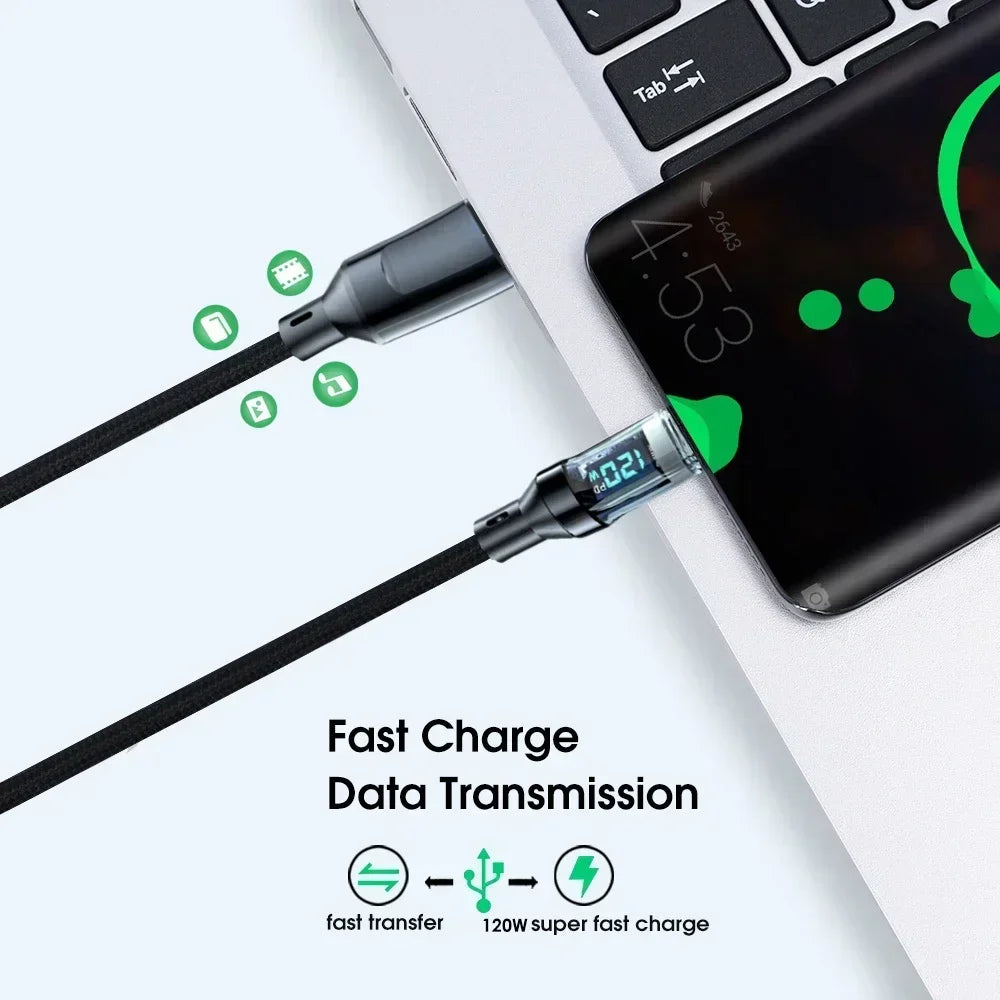 Câble USB-C 120W avec Affichage Numérique