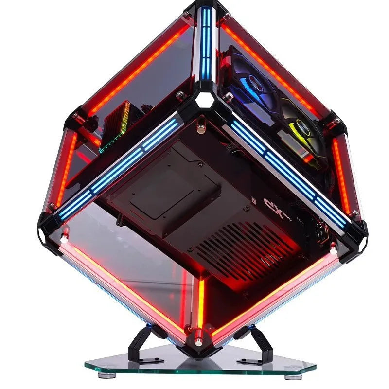 Boîtier PC Transparent RGB – Design Rubik’s Cube