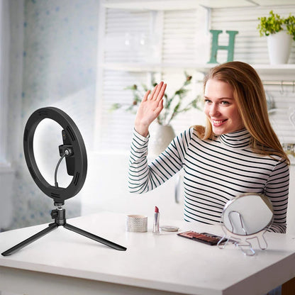 Anneau LED Selfie avec Trépied et Support Téléphone