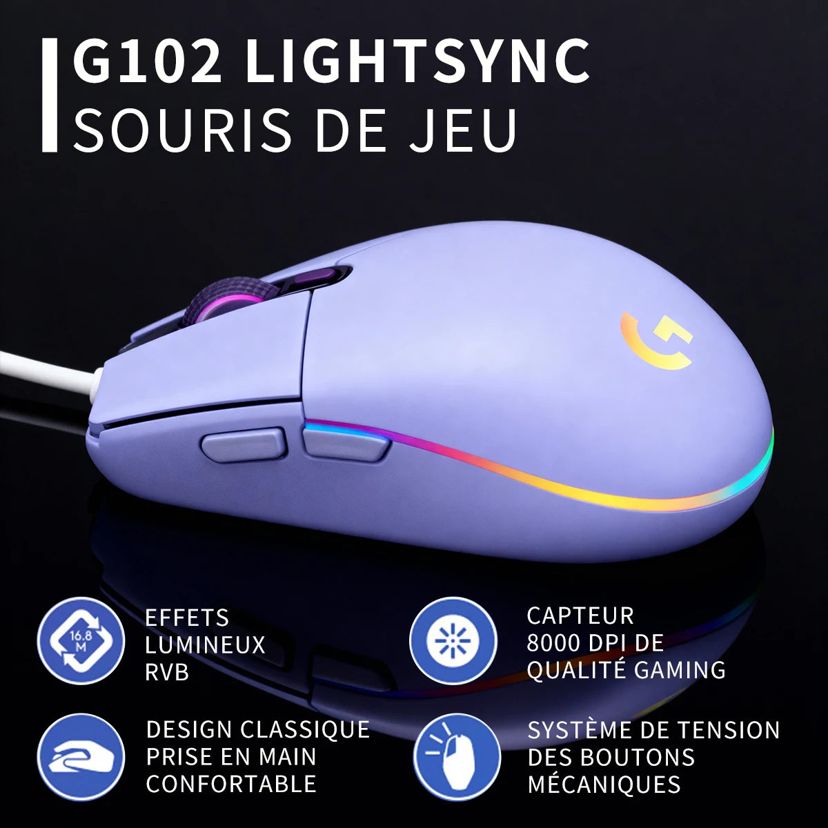 Logitech G PRO X / G102 – Souris Gaming Esports