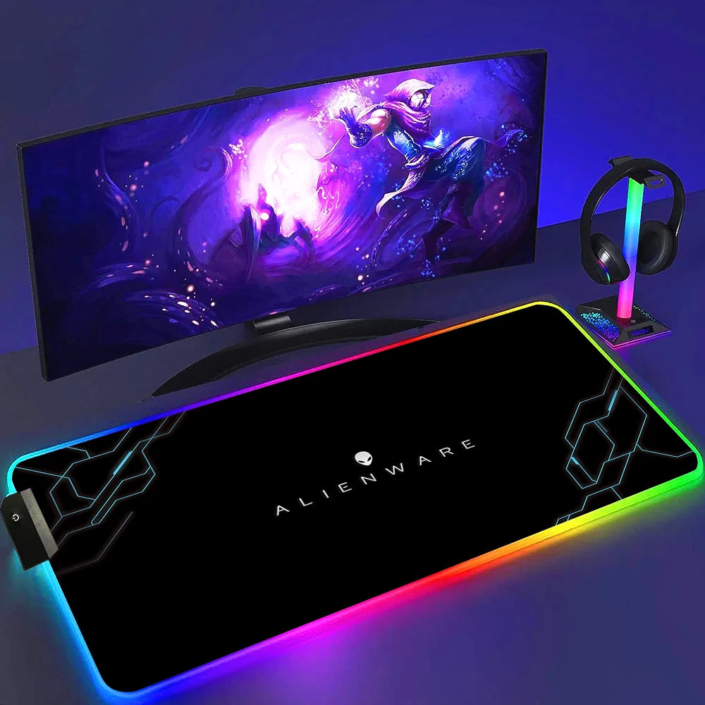 Tapis de Souris RGB Alienware Gaming XL Noir Lumineux