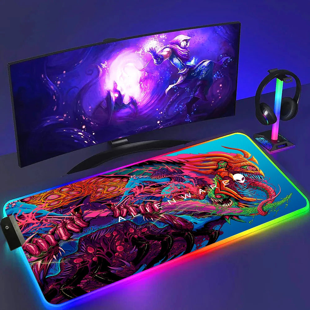 Tapis de Souris RGB Alienware Gaming XL Noir Lumineux