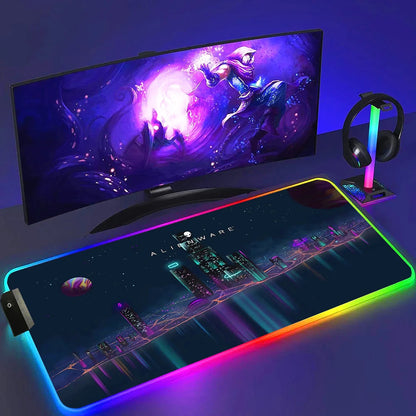 Tapis de Souris RGB Alienware Gaming XL Noir Lumineux