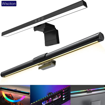 Barre lumineuse pour moniteur 33-60cm, éclairage de fond PC RGB