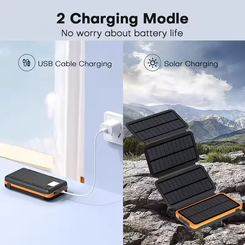Batterie Externe rechargeable avec le soleil 50000mAh Haute Capacité Charge Rapide