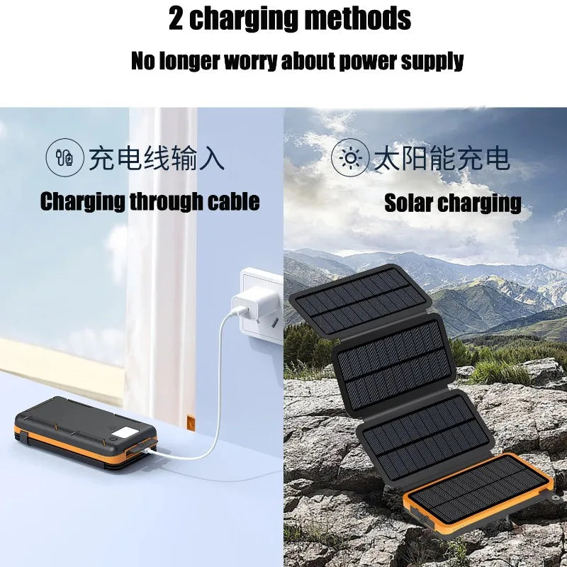 Batterie Externe rechargeable avec le soleil 50000mAh Haute Capacité Charge Rapide