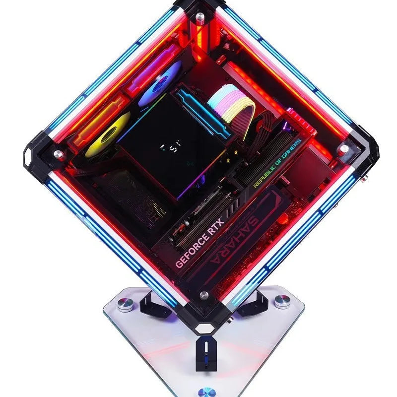 Boîtier PC Transparent RGB – Design Rubik’s Cube