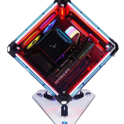 Boîtier PC Transparent RGB – Design Rubik’s Cube