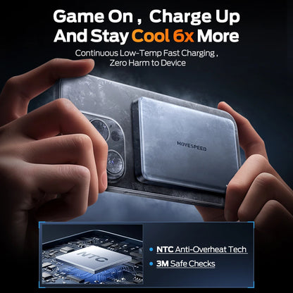 Batterie Externe Magnétique MOVESPEED S10 10000mAh Charge Rapide Sans Fil
