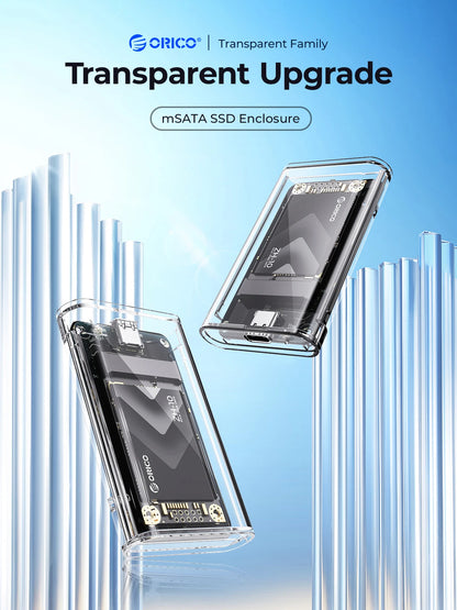 ORICO Boîtier Externe Transparent mSATA vers USB 3.2 Gen1 (ordinateur, téléphone, tablette,...)