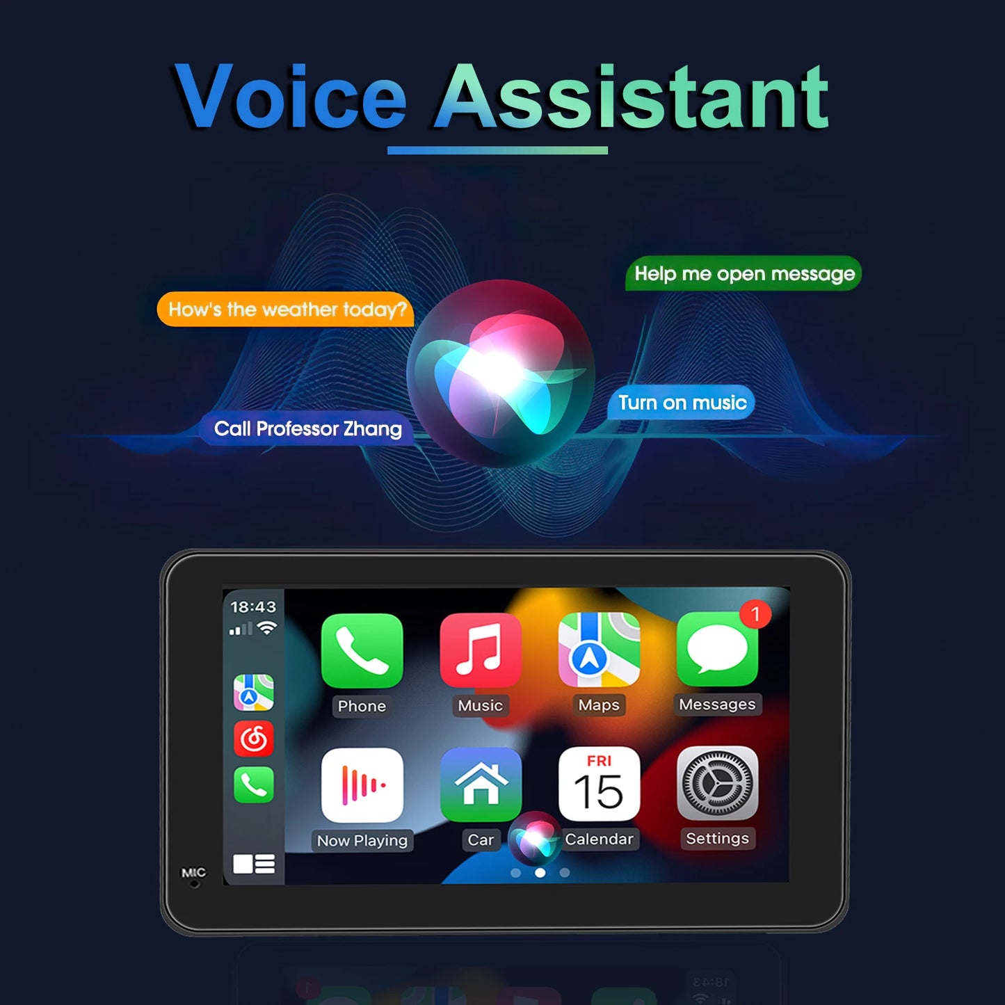 Écran Tactile Portable 7" CarPlay & Android Auto