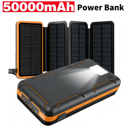 Batterie Externe rechargeable avec le soleil 50000mAh Haute Capacité Charge Rapide