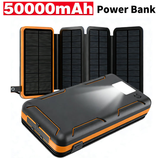 Batterie Externe rechargeable avec le soleil 50000mAh Haute Capacité Charge Rapide