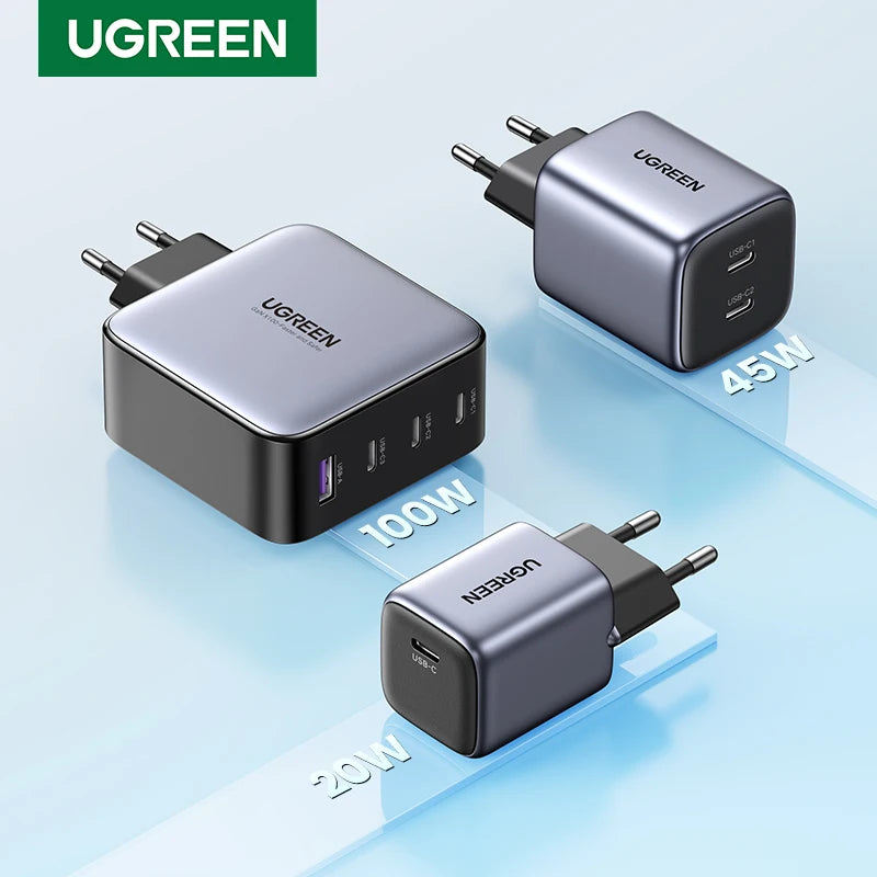 Chargeur Rapide UGREEN GaN 100W USB-C Multi-Appareils