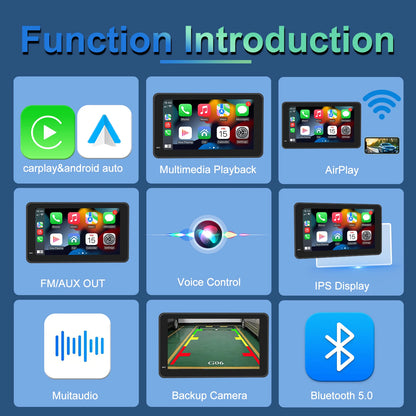 Écran Tactile Portable 7" CarPlay & Android Auto