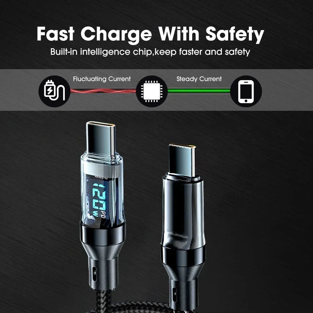 Câble USB-C 120W avec Affichage Numérique