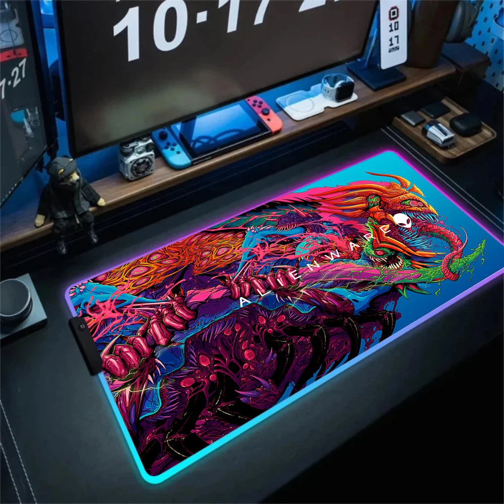 Tapis de Souris RGB Alienware Gaming XL Noir Lumineux