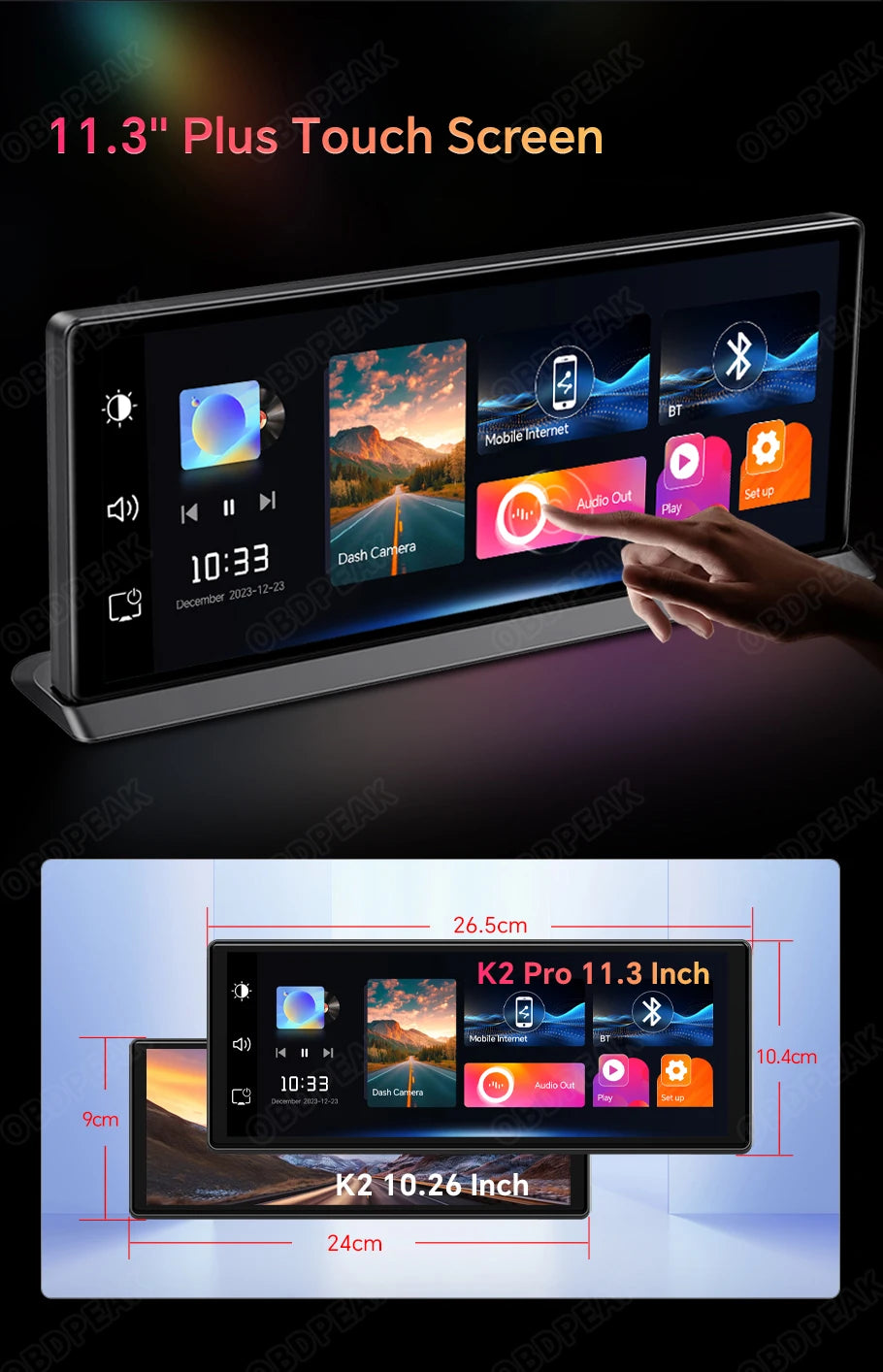 Caméra Tableau de Bord Sans Fil K2 Pro 4K