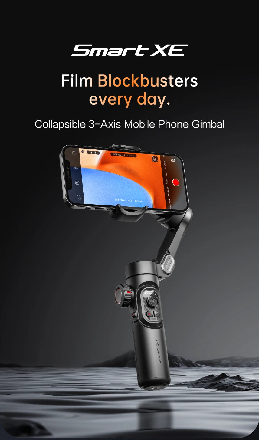Stabilisateur Smartphone intelligent, aide à la stabilisation lors de prises de vidéos + ia