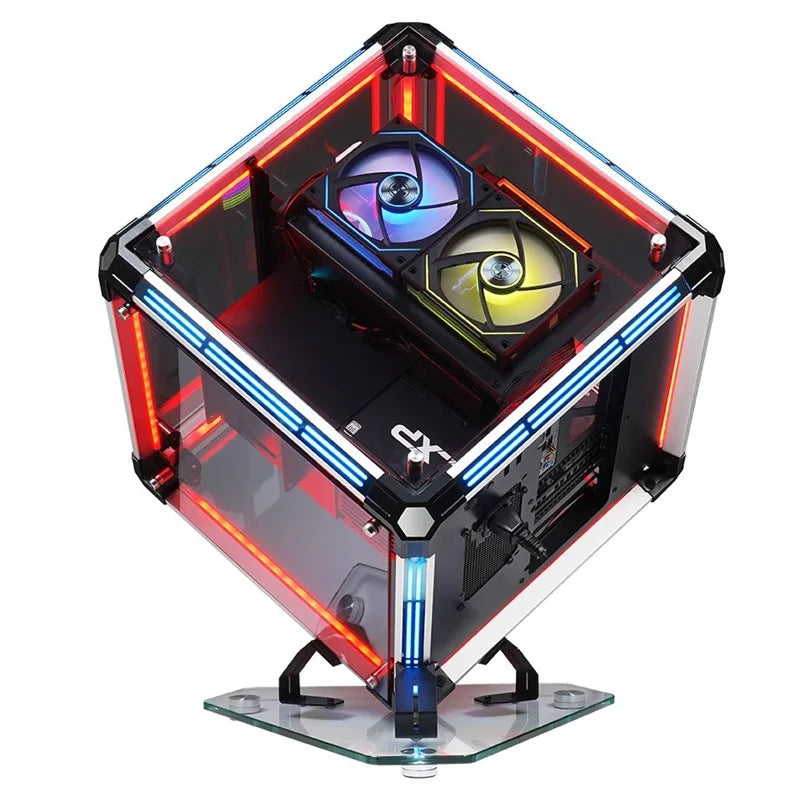 Boîtier PC Transparent RGB – Design Rubik’s Cube