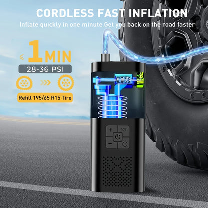 Compresseur d’Air pour pneu voiture Portable 150 PSI Sans Fil