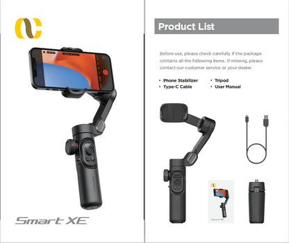 Stabilisateur Smartphone intelligent, aide à la stabilisation lors de prises de vidéos + ia