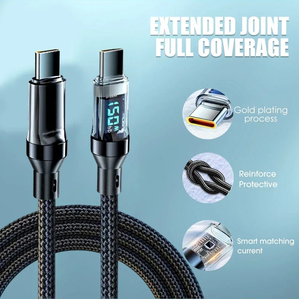 Câble USB-C 120W avec Affichage Numérique
