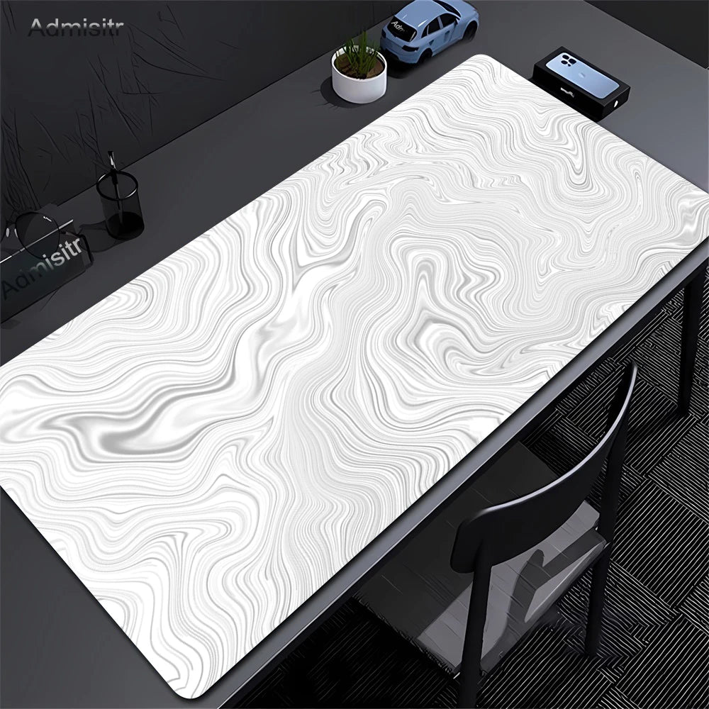 Tapis de Bureau XXL Noir & Blanc Design Abstrait