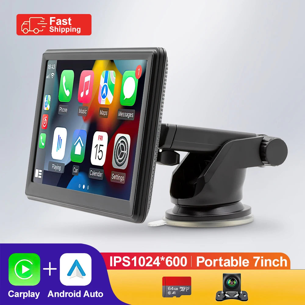 Écran Tactile Portable 7" CarPlay & Android Auto