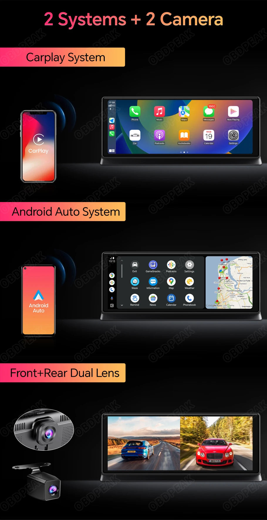 Caméra Tableau de Bord Sans Fil K2 Pro 4K