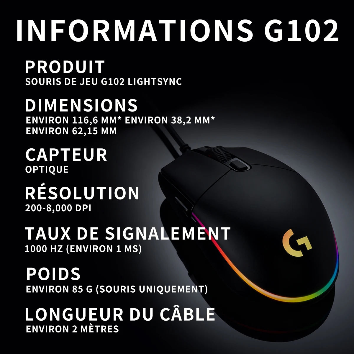 Logitech G PRO X / G102 – Souris Gaming Esports