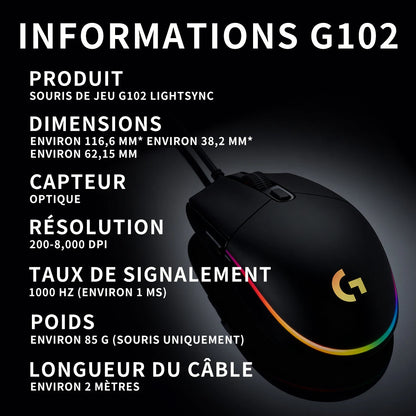 Logitech G PRO X / G102 – Souris Gaming Esports