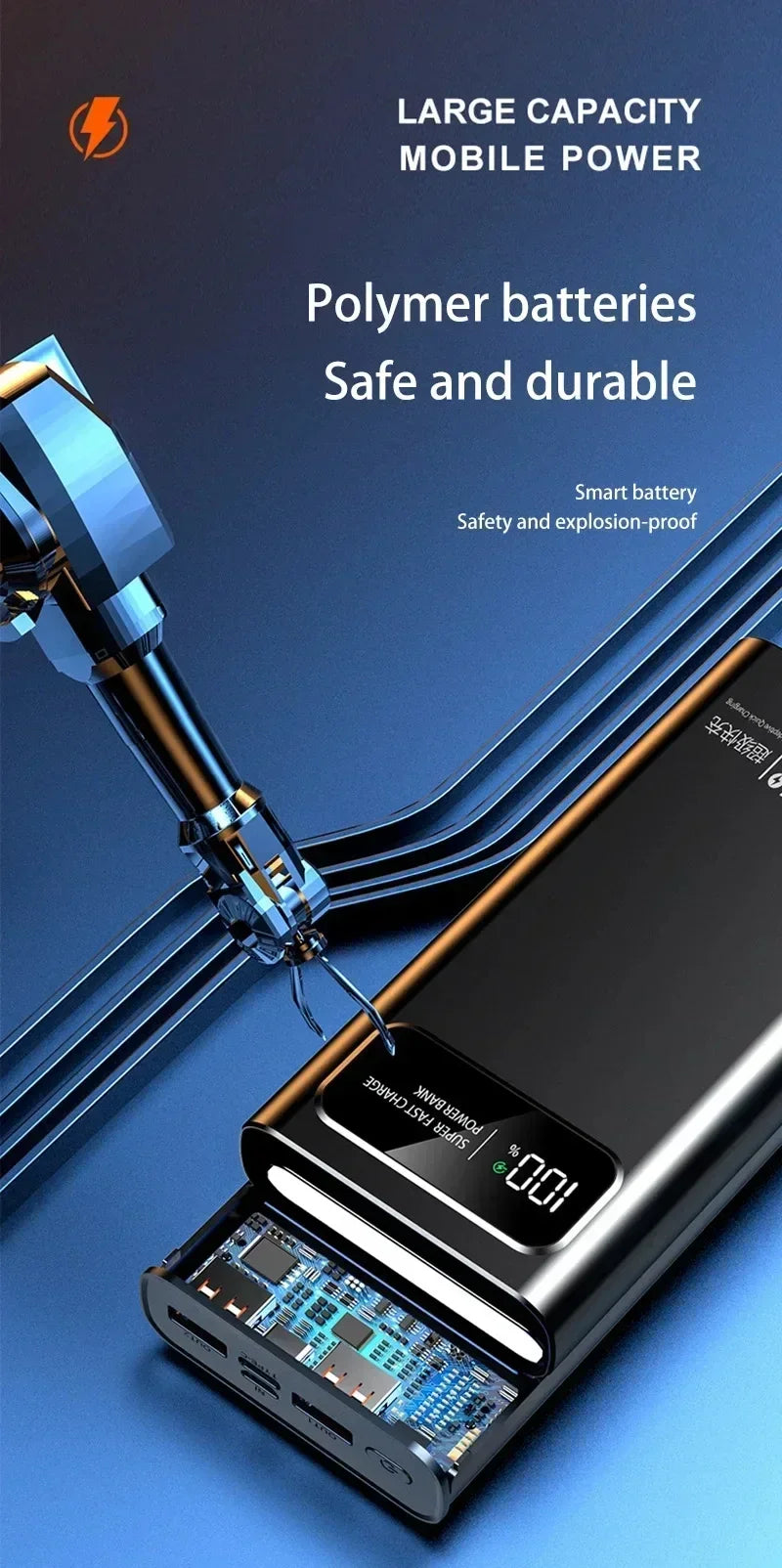 Batterie externe Haute Capacité 200000mAh Charge Rapide 120W