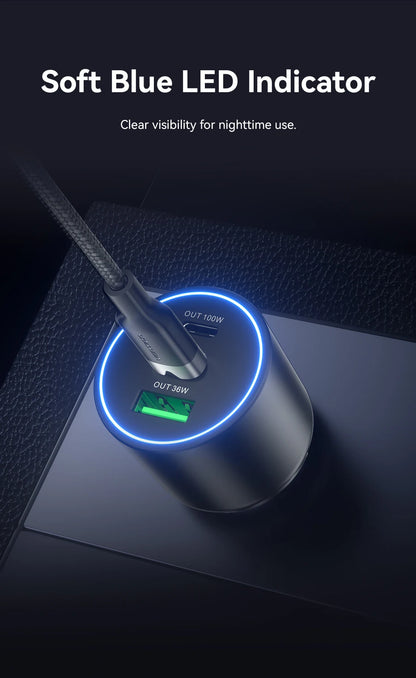 Chargeur Voiture Vention 165W USB-C Charge Rapide 3 Ports