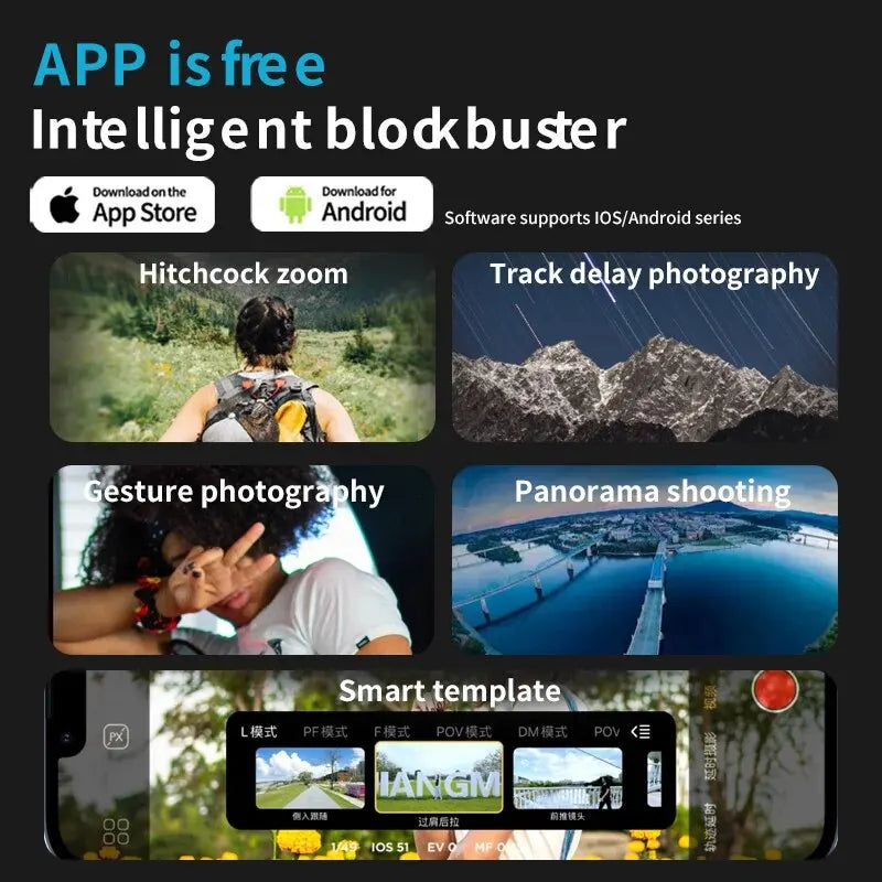 Stabilisateur Smartphone intelligent, aide à la stabilisation lors de prises de vidéos + ia