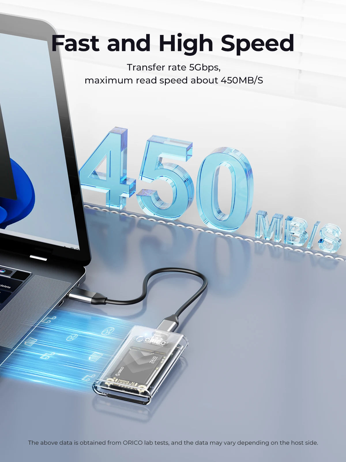 ORICO Boîtier Externe Transparent mSATA vers USB 3.2 Gen1 (ordinateur, téléphone, tablette,...)